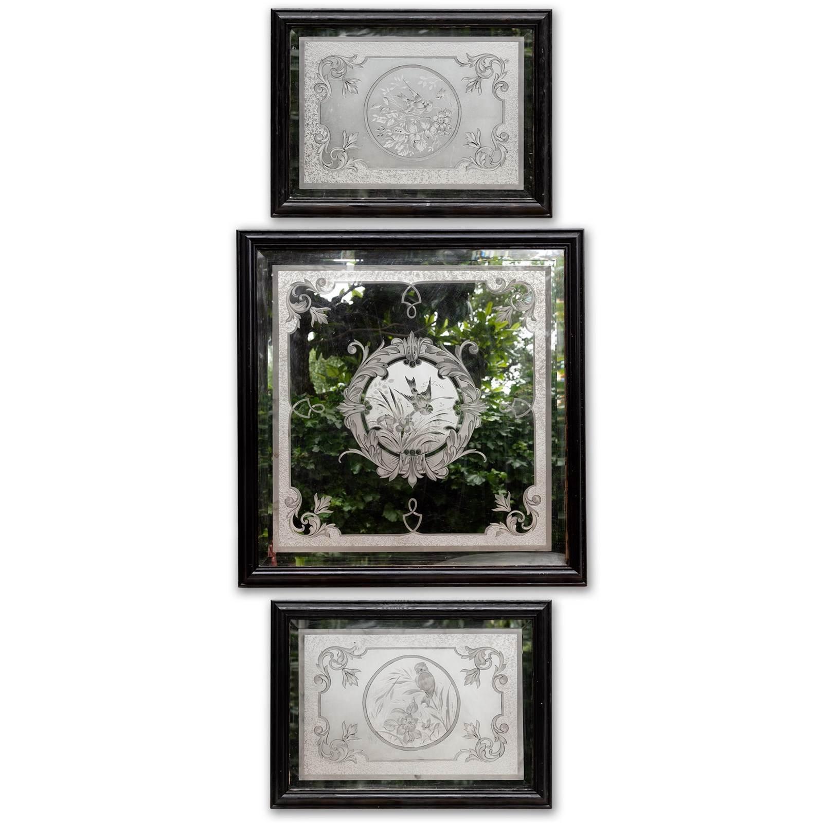 Set of 3 Turn of the Century Decorative Pub Mirrors (1 of 11)