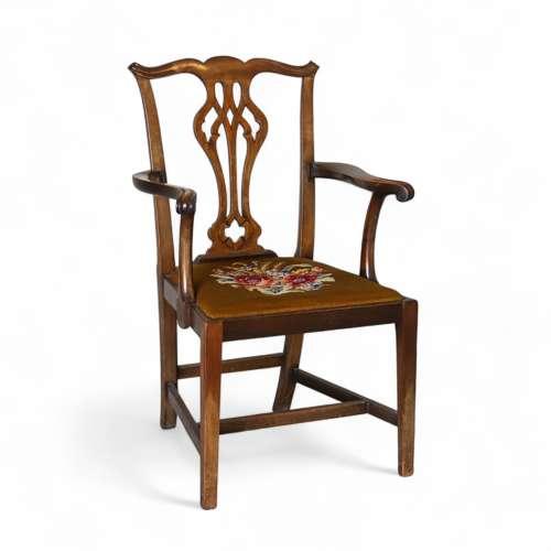 English Regency Period Country House Style Chair with Tapestry Seat (1 of 12)