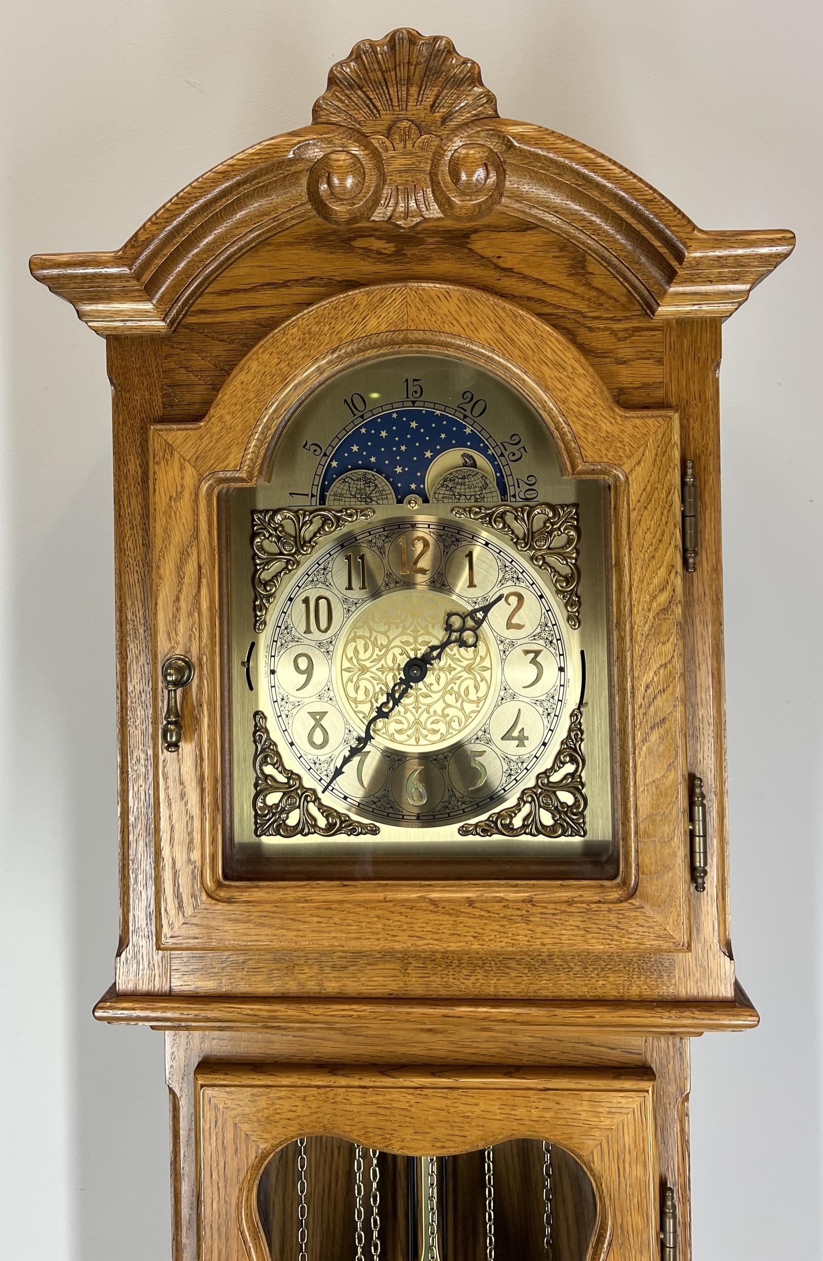 Clock Vintage French Style Oak Longcase Grandfather Decorative (1 of 9)