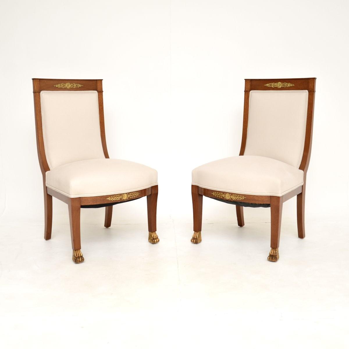 Pair of Antique Swedish Neoclassical Mahogany Side Chairs (1 of 8) Pair of Antique Swedish Neoclassical Mahogany Side Chairs (1 of 8)