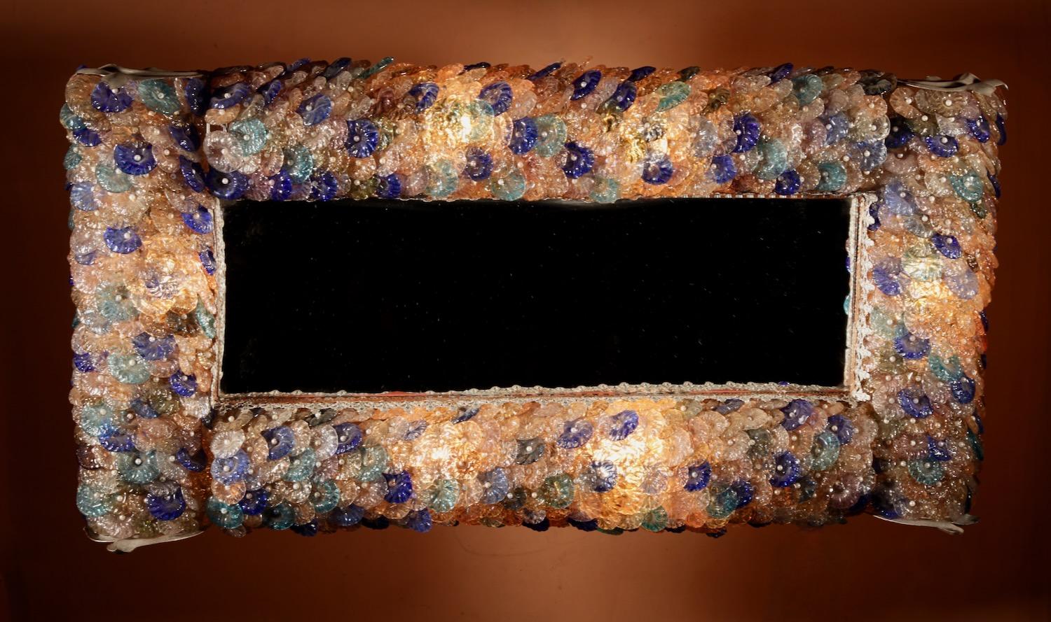 Illuminated Design Glass Mirror Possibly Murano (1 of 4)