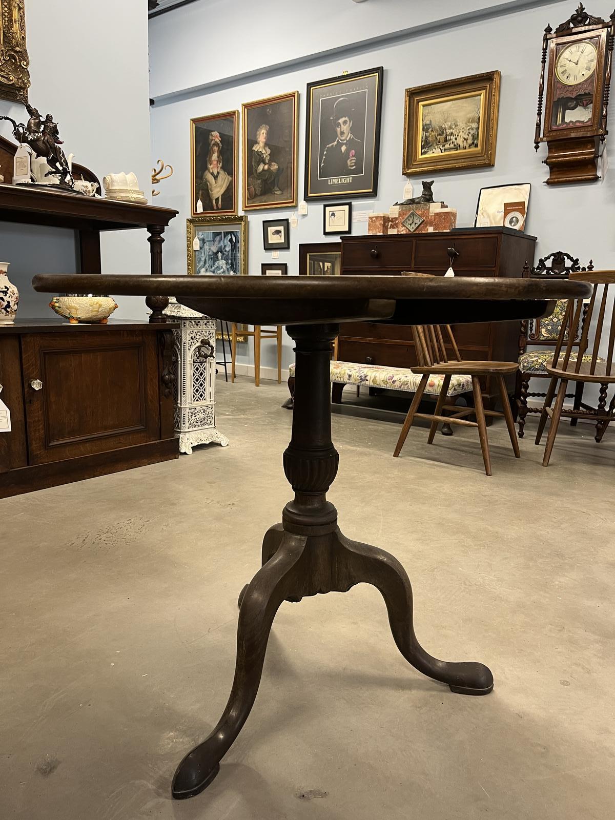 Mahogany Circular Tilt Top Table with Tripod Base (1 of 3)