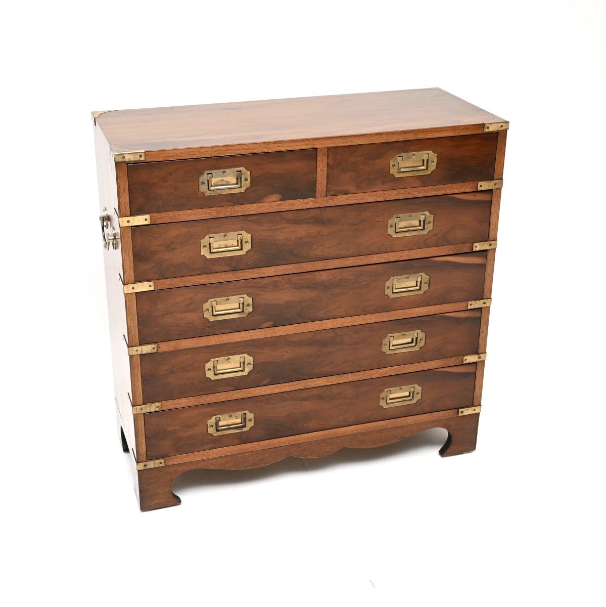 Yew Wood Military Campaign Style Chest of Drawers (1 of 9) Yew Wood Military Campaign Style Chest of Drawers (1 of 9)