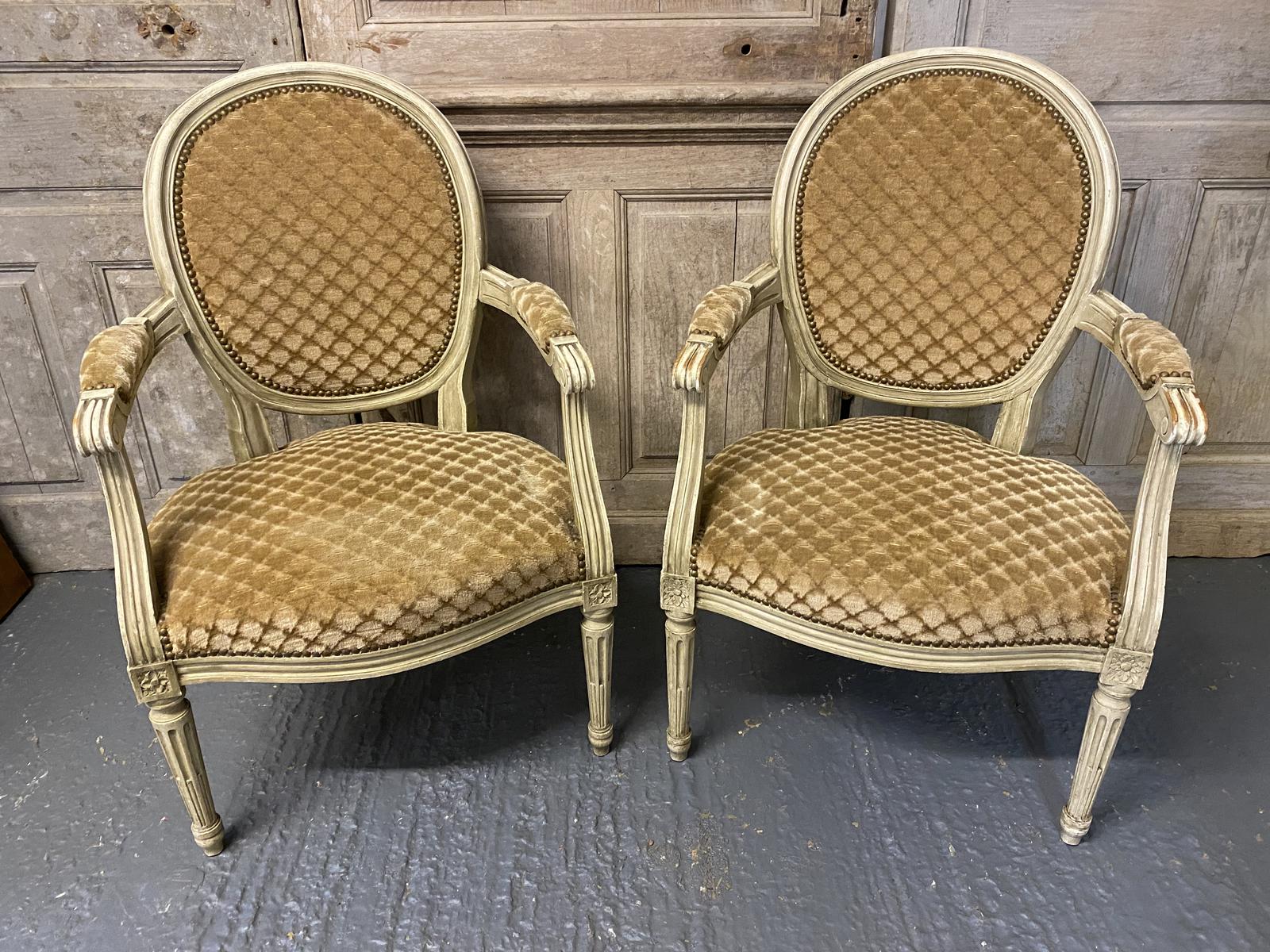 Pair of French Fauteuil Armchairs (1 of 1)