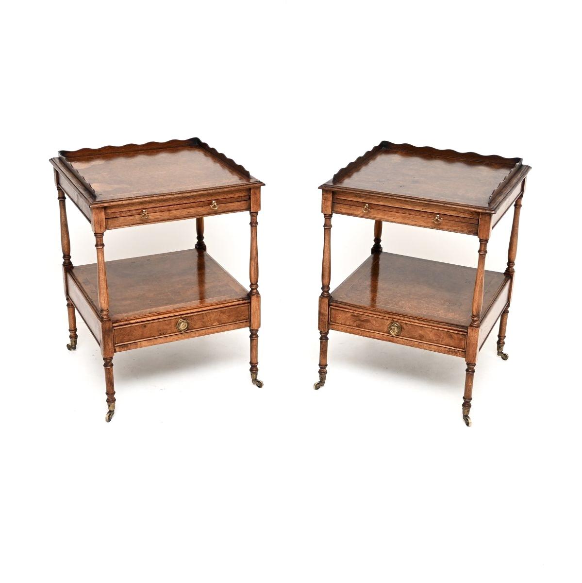 Pair of Georgian Style Burr Walnut Side Tables (1 of 10) Pair of Georgian Style Burr Walnut Side Tables (1 of 10)