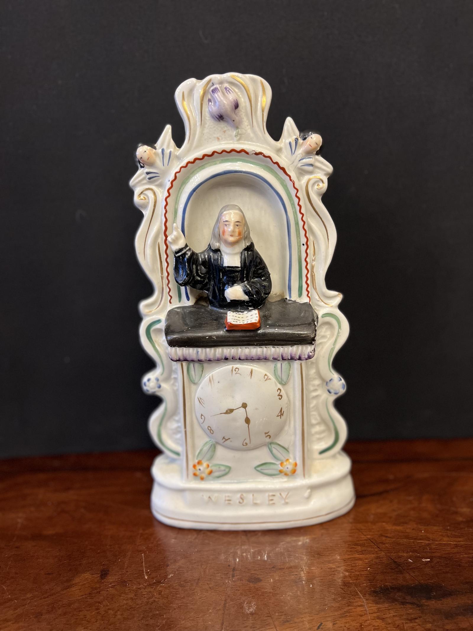 19th Century Staffordshire Flatback of John Wesley Preacher (1 of 4)