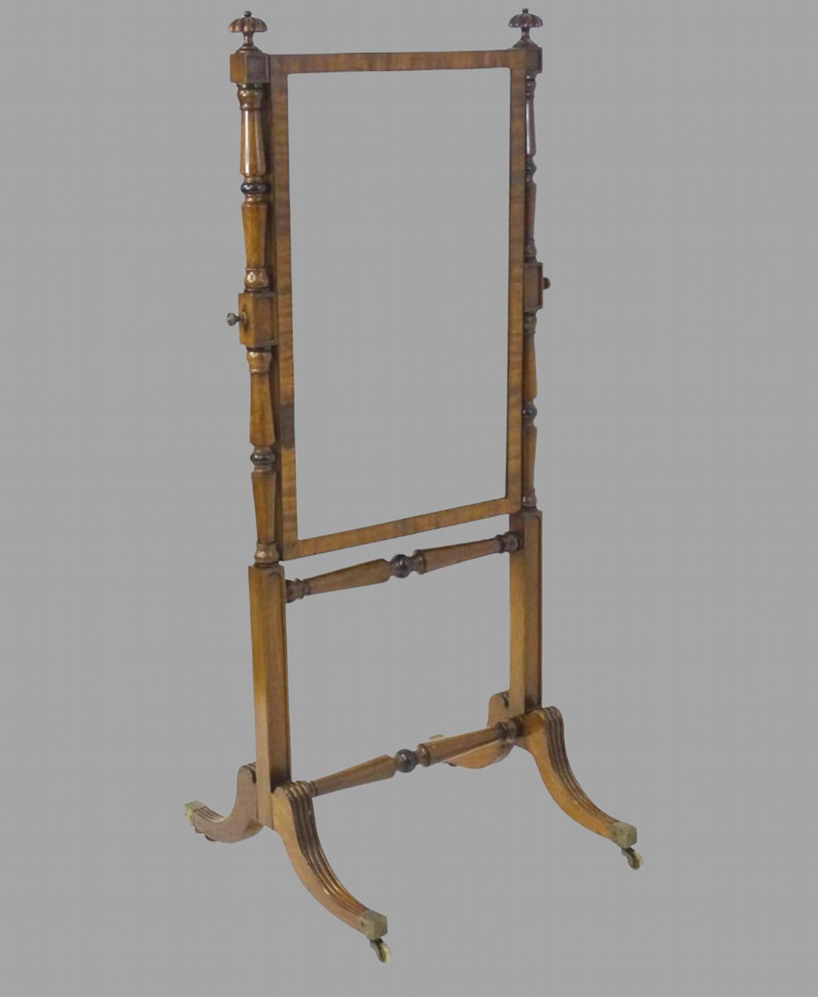 A 19thc Mahogany Cheval Mirror (1 of 5)