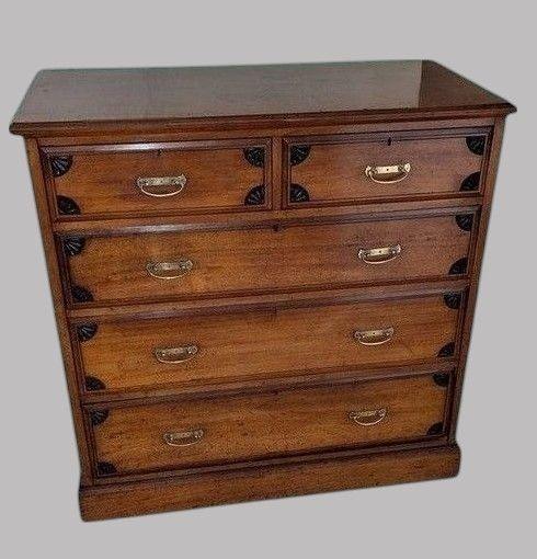 Late Victorian Mahogany Chest of Five Drawers (1 of 7)