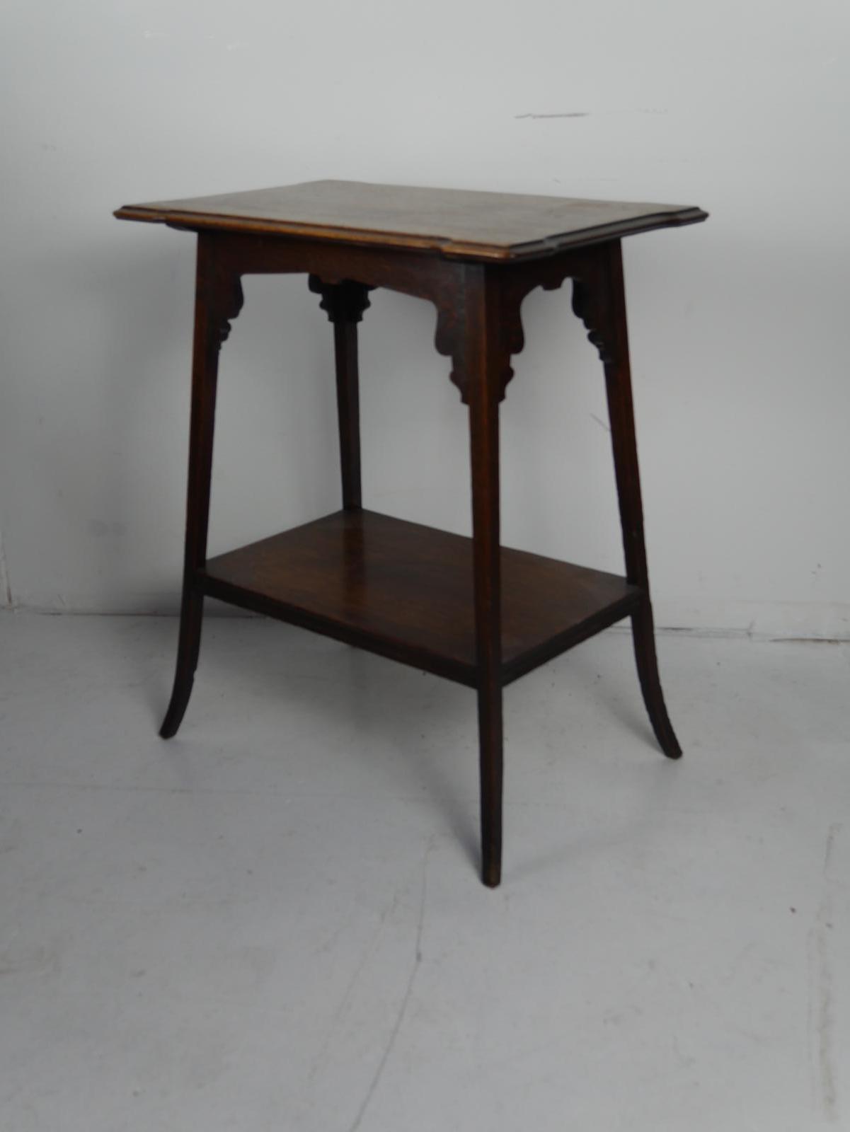 Oak Two Tier Lamp Table (1 of 7)