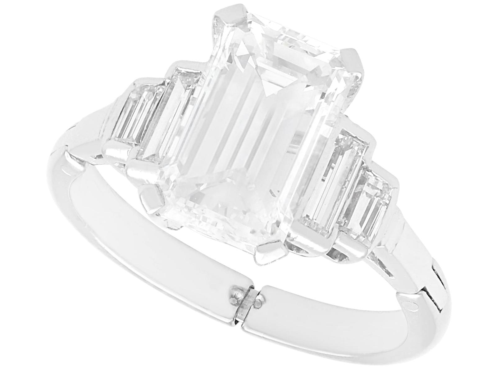 Vintage 2.30 ct Diamond and 18ct White Gold Ring Circa 1950 (1 of 12)