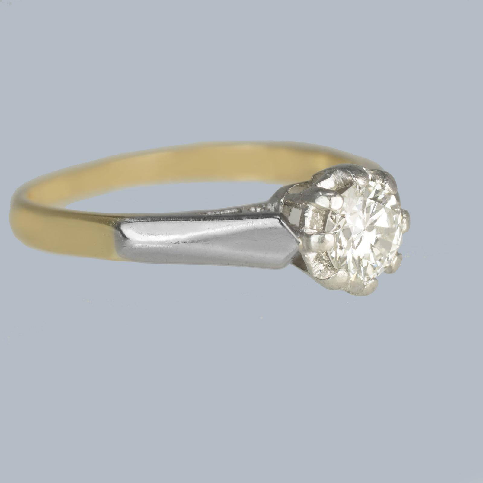 Art Deco 0.70ct Old Brilliant Cut Diamond Solitaire Ring, 18ct Gold and Platinum ca1920 (1 of 8) Art Deco 0.70ct Old Brilliant Cut Diamond Solitaire Ring, 18ct Gold and Platinum ca1920 (1 of 8)