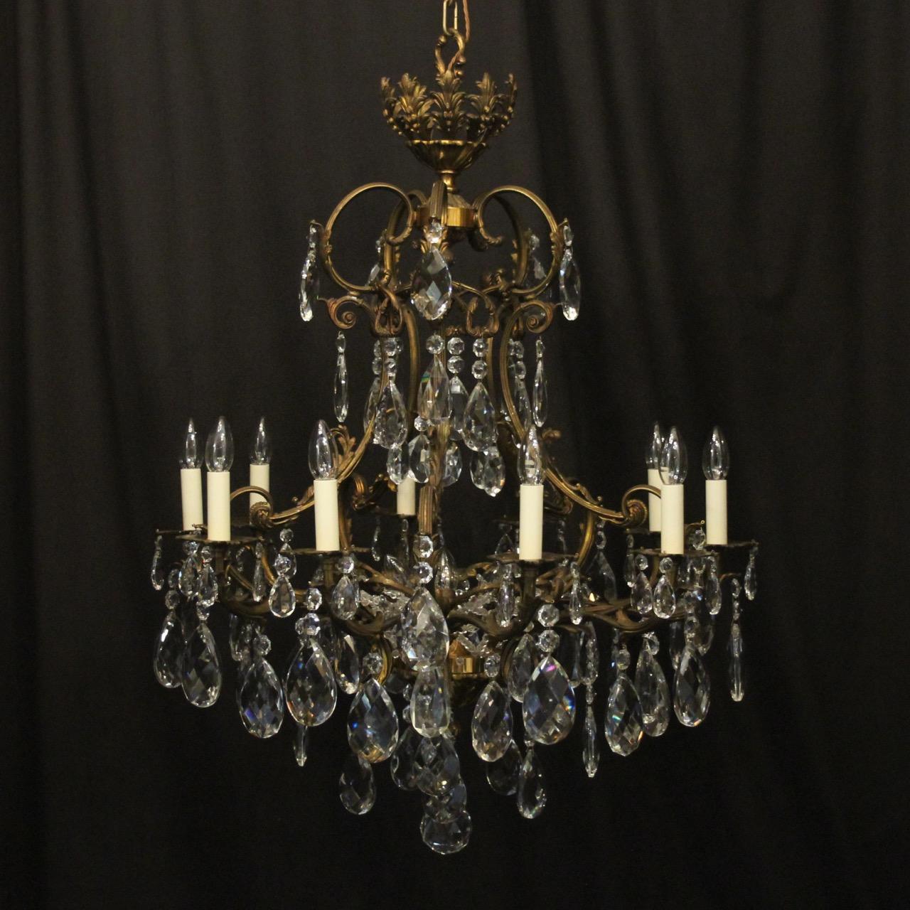 French Gilded Bronze Crystal Antique Chandelier (1 of 10)