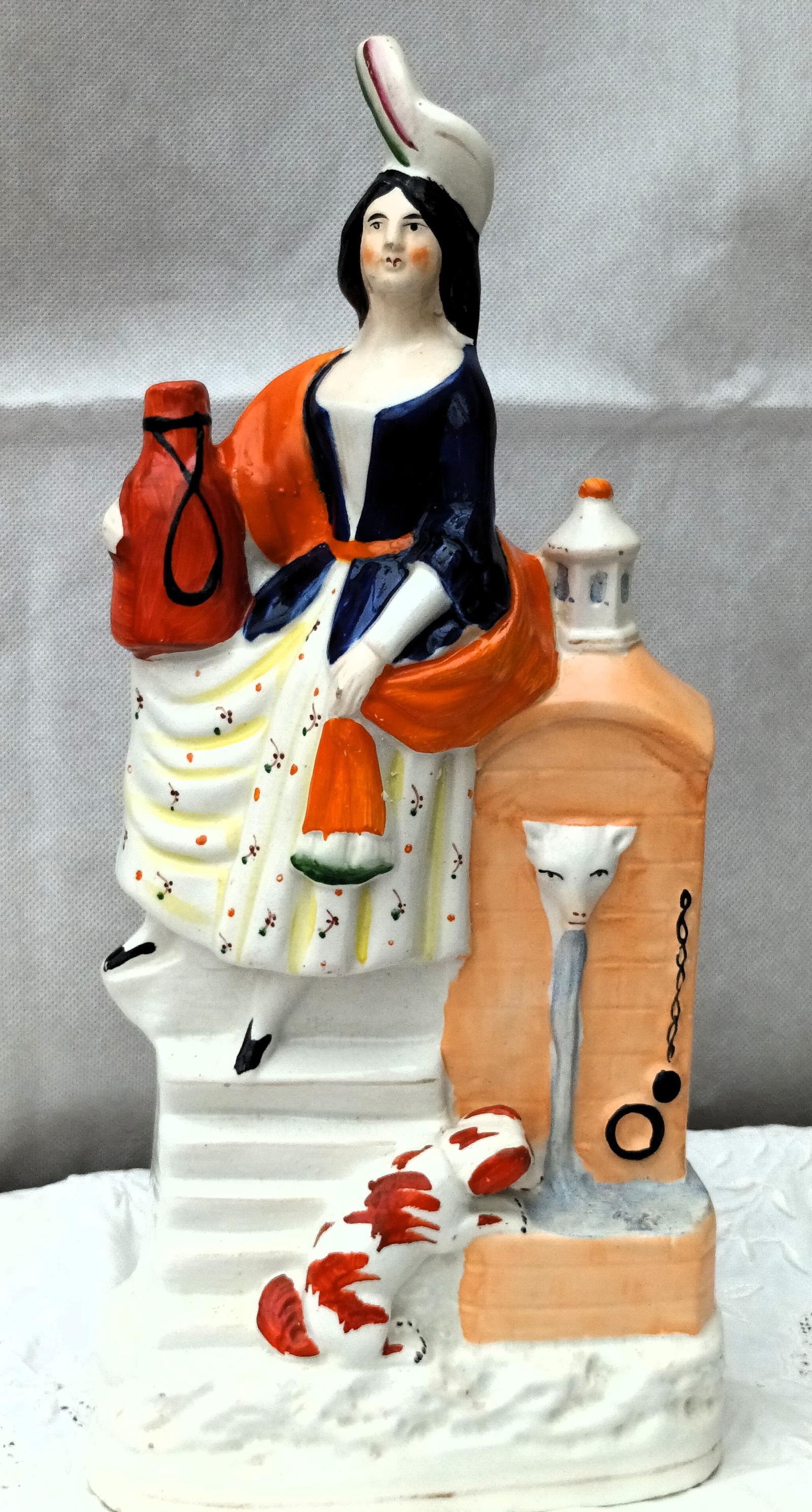 Victorian Staffordshire Figure ~ "Pure Water Fountain" (1 of 5) Victorian Staffordshire Figure ~ "Pure Water Fountain" (1 of 5)