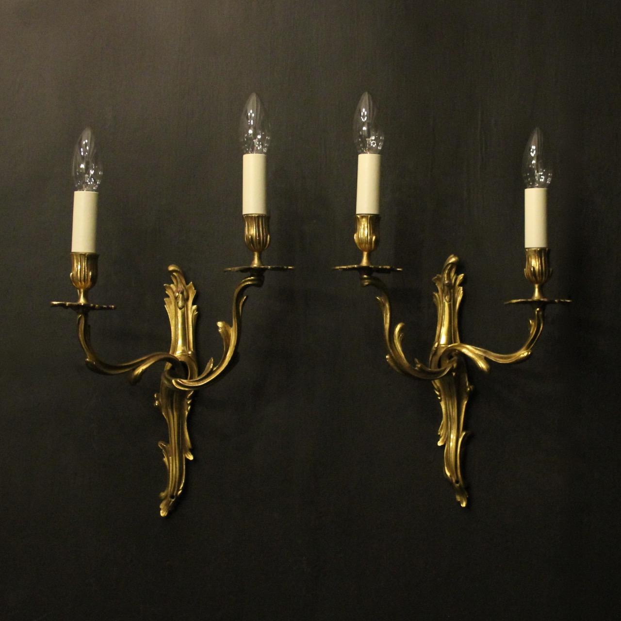 French Pair Of Bronze Antique Wall Sconces (1 of 10) French Pair Of Bronze Antique Wall Sconces (1 of 10)