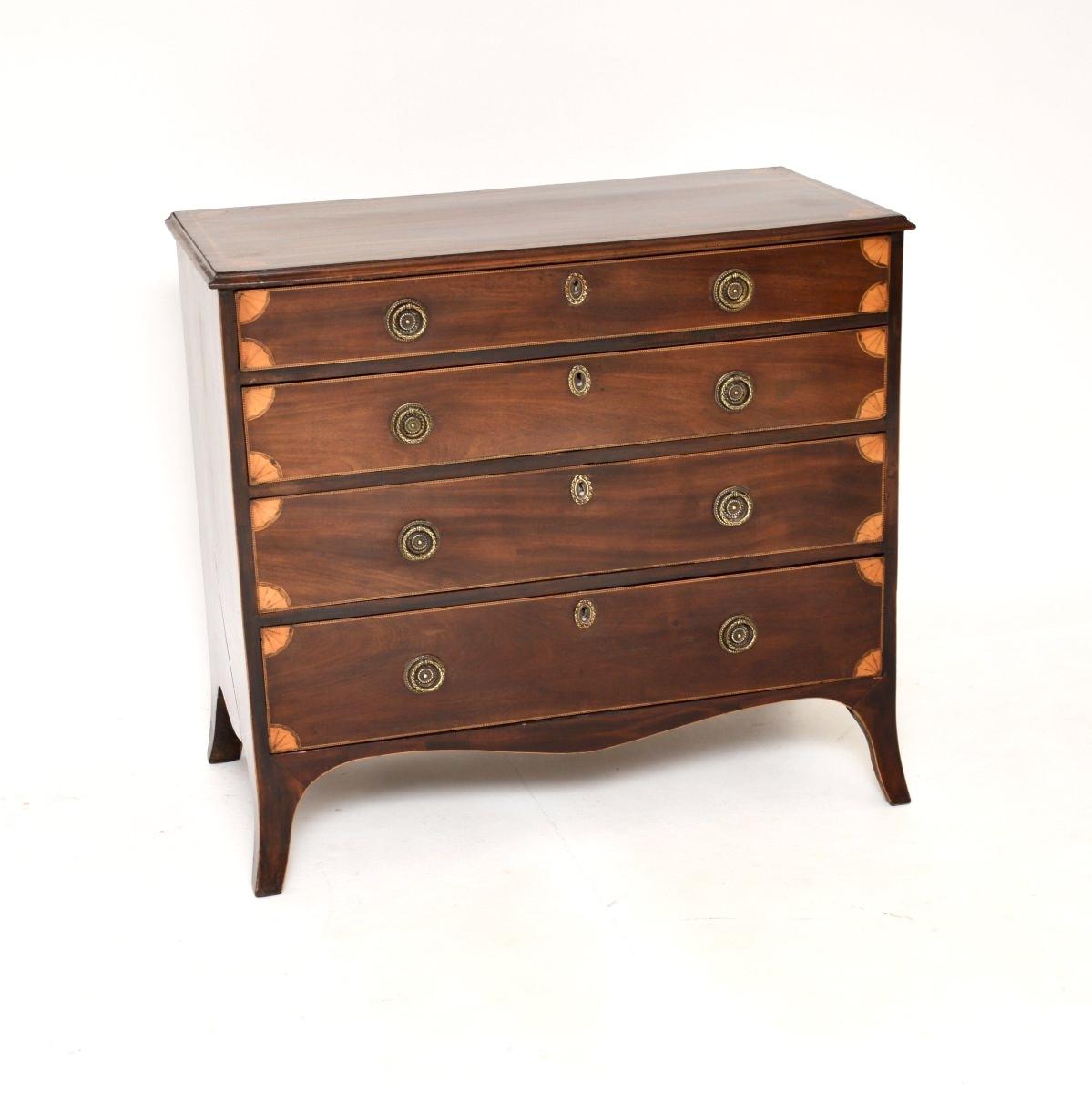 Antique Georgian Period Inlaid Mahogany Chest of Drawers (1 of 13)