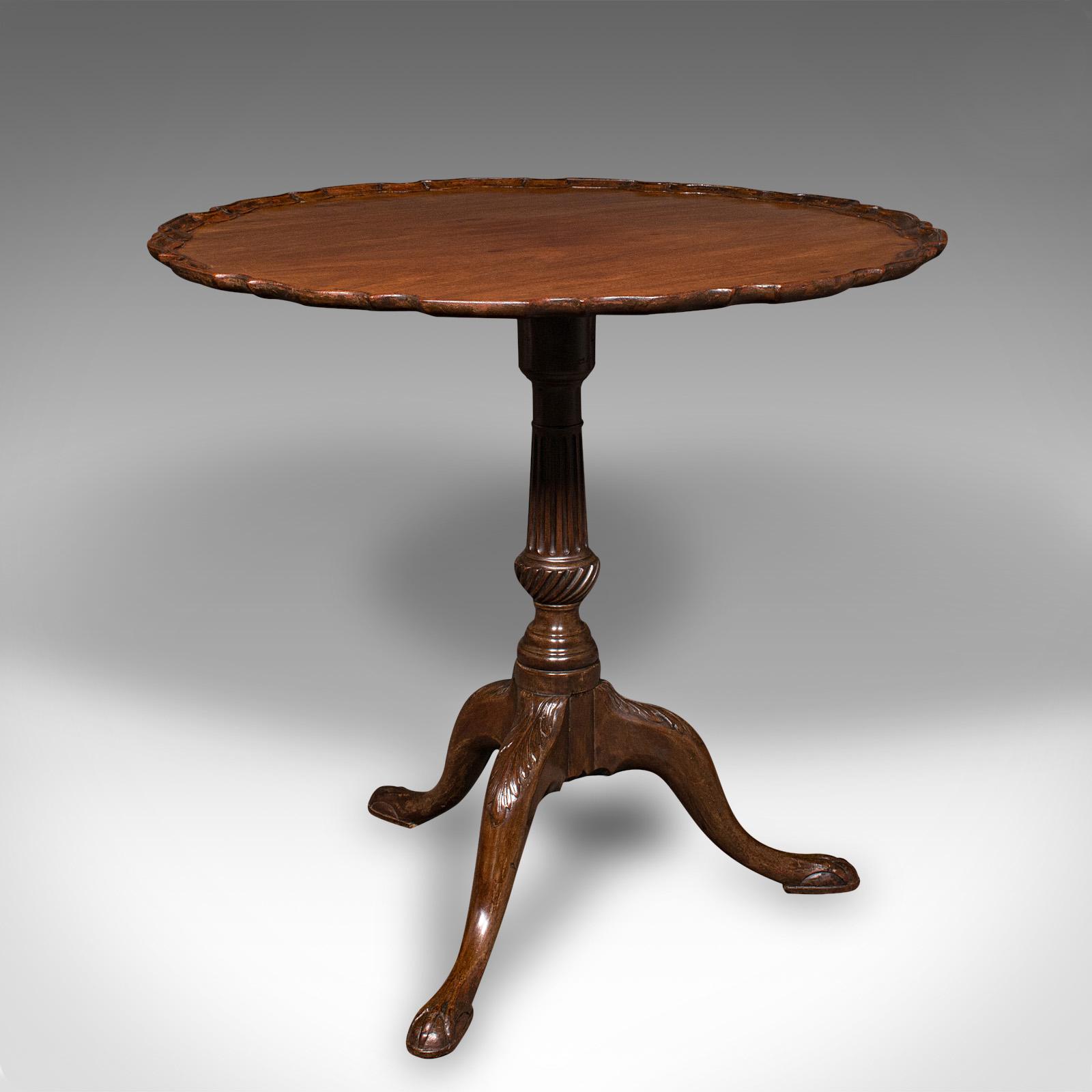 Antique Pie Crust Lamp Table, English, Tilt Top, Occasional, Victorian, C.1870 (1 of 12)