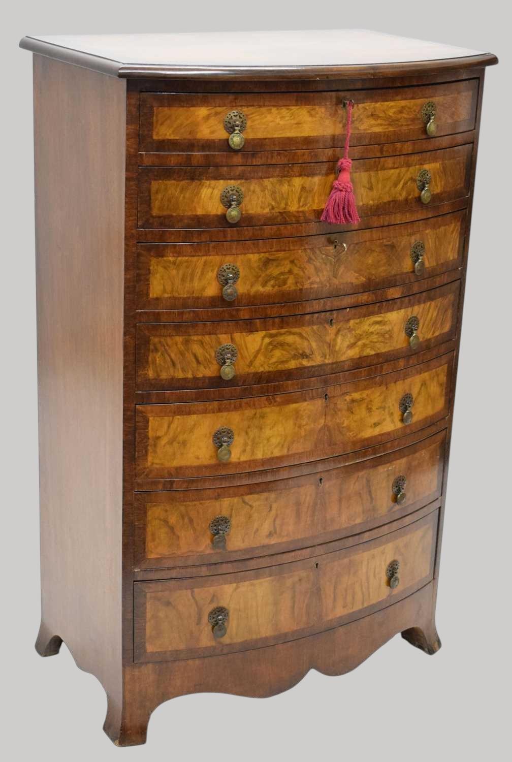 Burr Walnut Crossbanded Chest of Drawers (1 of 8) Burr Walnut Crossbanded Chest of Drawers (1 of 8)