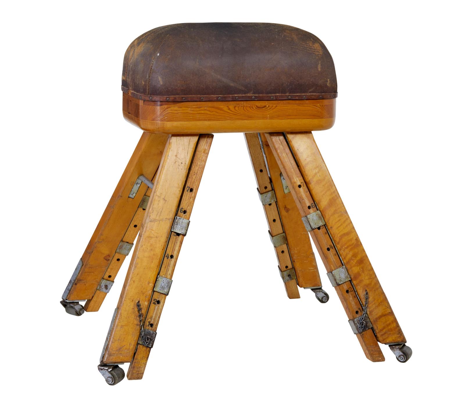 Large Mid 20th Century Scandinavian Pine Gym Horse (1 of 7)