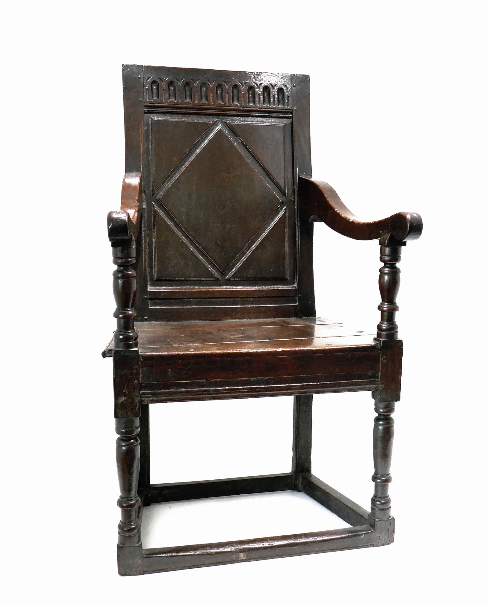 Antique Early Oak Furniture 17th Century Charles 1 Joined Wainscot Armchair - English (1 of 7) Antique Early Oak Furniture 17th Century Charles 1 Joined Wainscot Armchair - English (1 of 7)