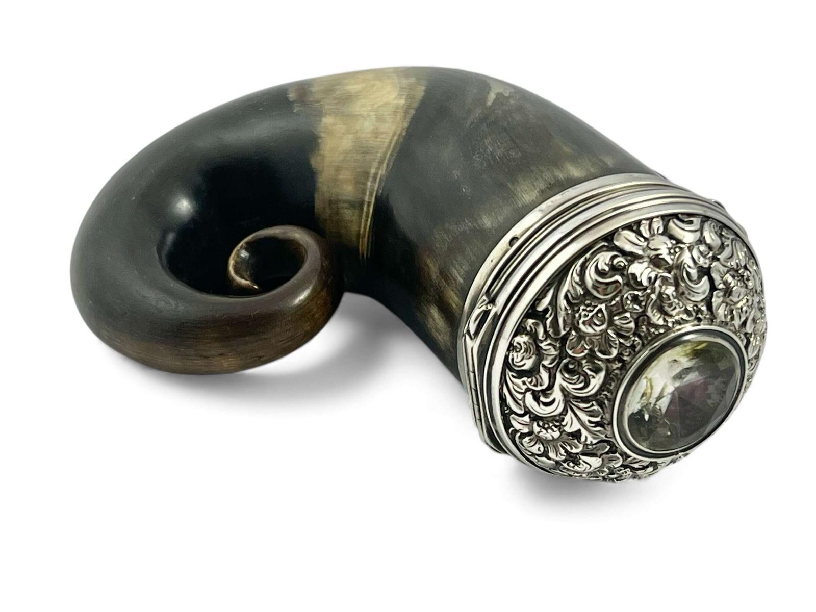 George IV antique silver and horn snuff mull, Scottish c.1820 (1 of 6)