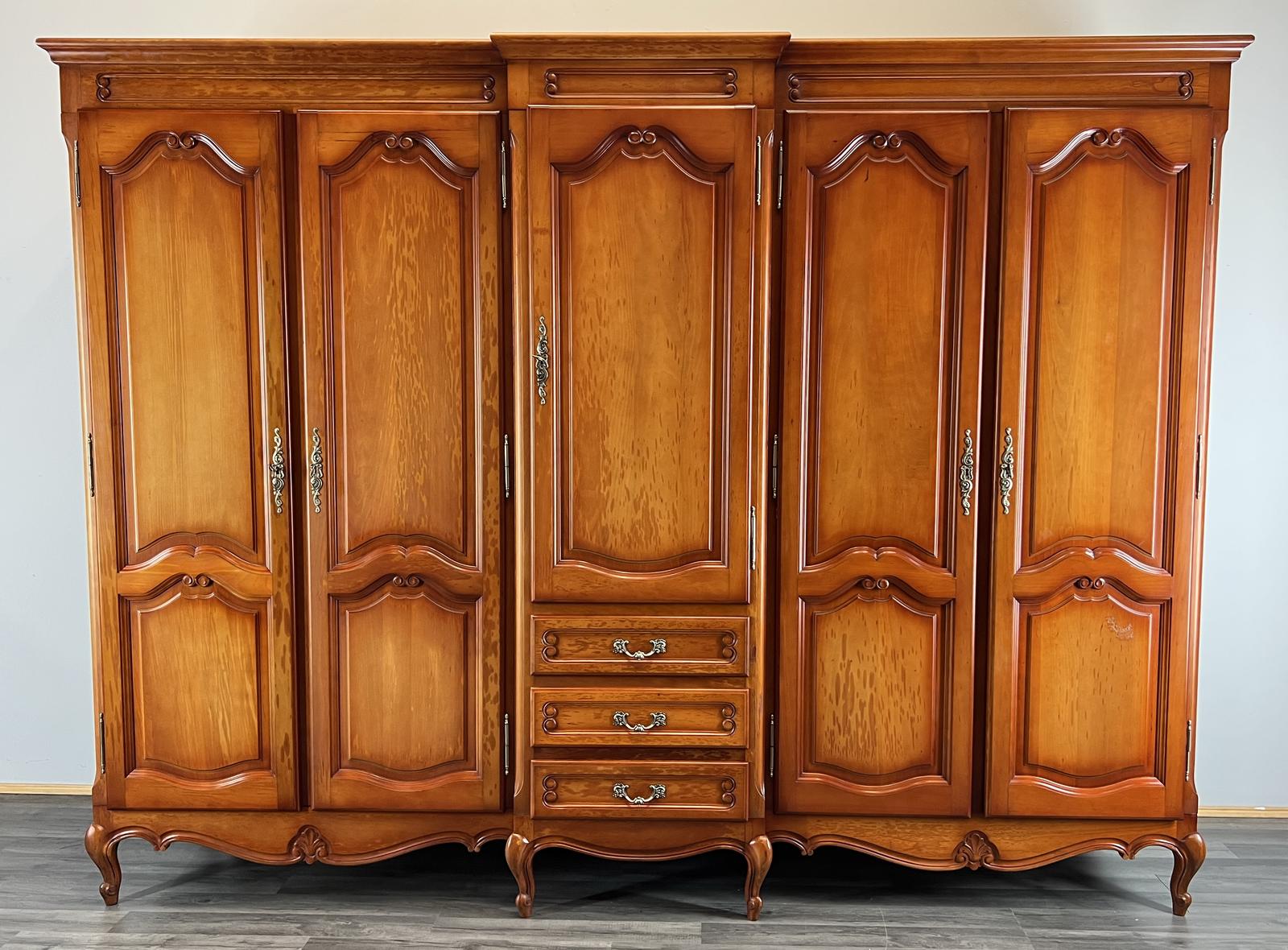 Wardrobe Vintage French Carved 5 Door  Armoire Closet (1 of 16)