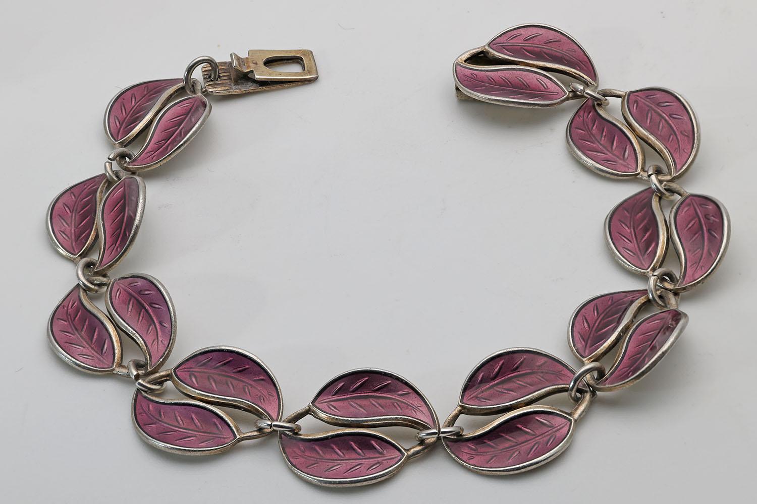 Vintage Silver and Purple Enamel Bracelet by David Andersen (1 of 2) Vintage Silver and Purple Enamel Bracelet by David Andersen (1 of 2)