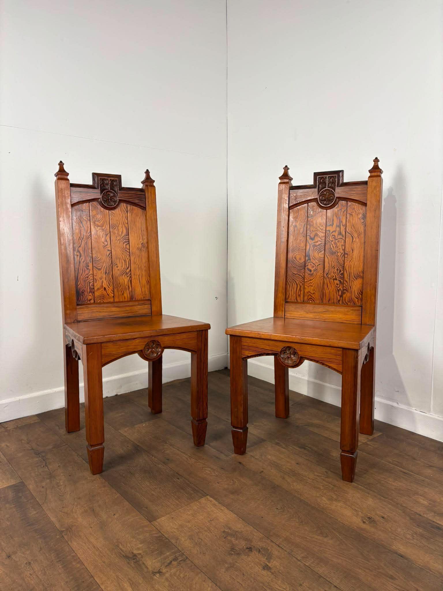 Pair of Victorian Pitch Pine Ecclesiastical Chairs (1 of 14) Pair of Victorian Pitch Pine Ecclesiastical Chairs (1 of 14)