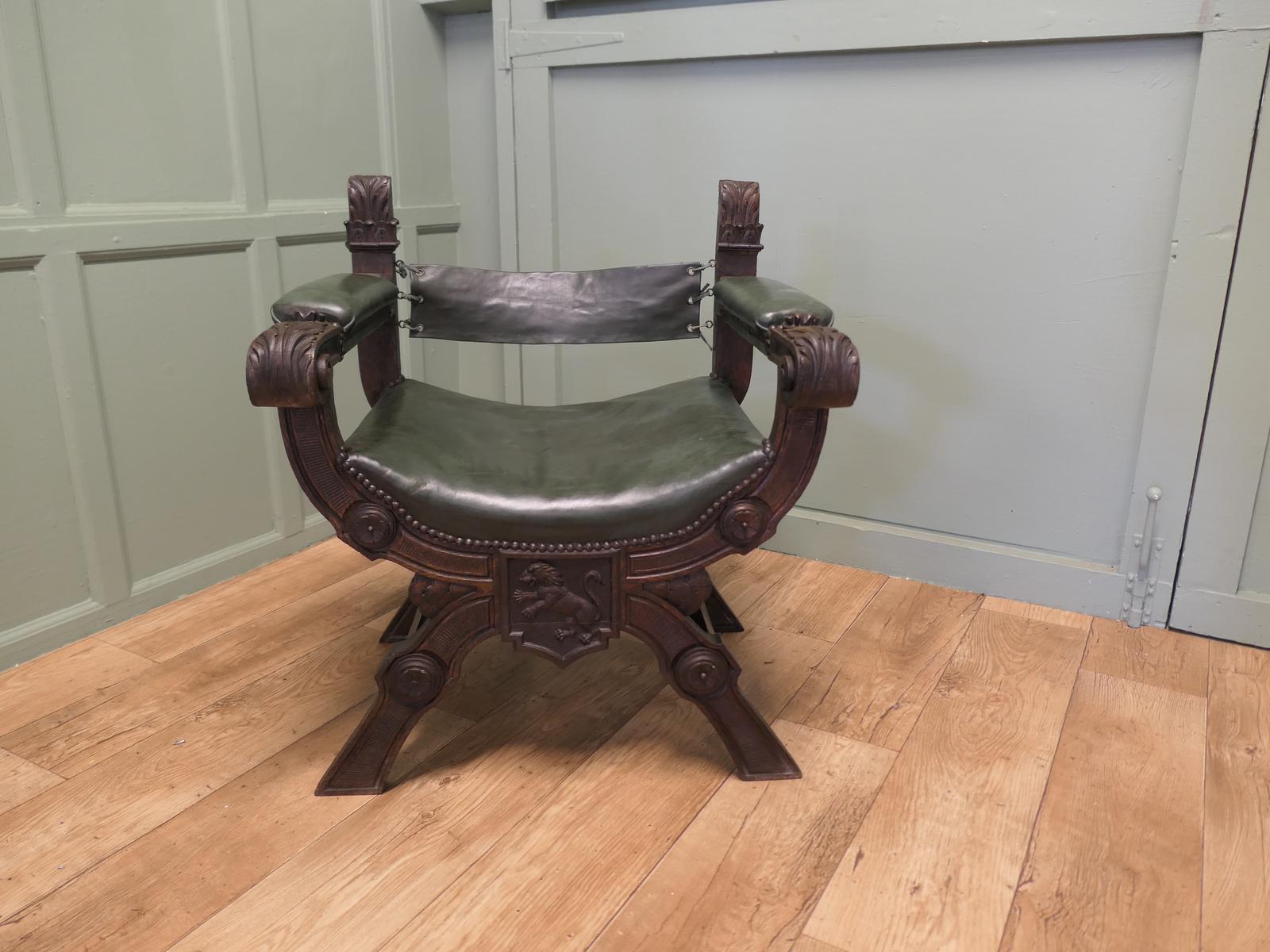 Handsome Piece - 19th Century X Framed Desk Chair (1 of 7) Handsome Piece - 19th Century X Framed Desk Chair (1 of 7)
