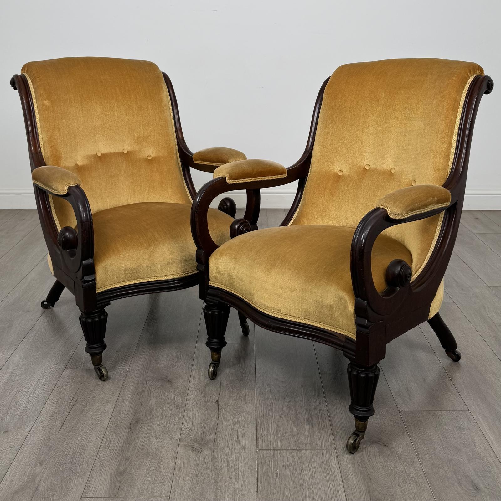 Antique 19th Century Pair of William IV Armchairs in Mahogany (1 of 14) Antique 19th Century Pair of William IV Armchairs in Mahogany (1 of 14)