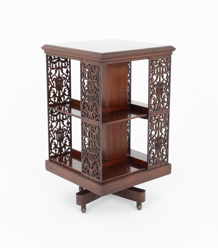 Pretty Sheraton Revival Mahogany Revolving Bookcase (1 of 4)