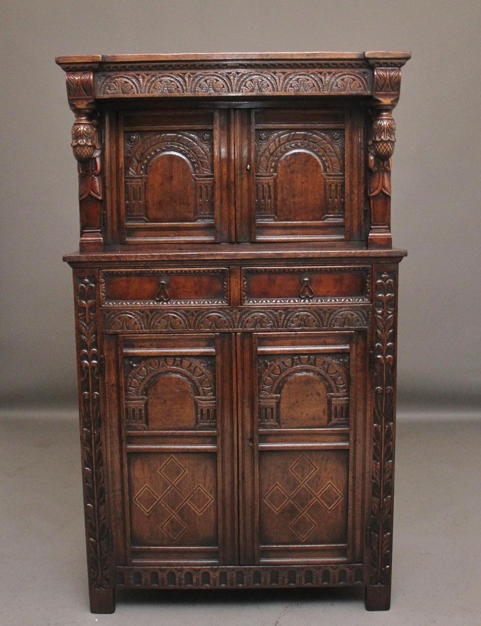 Early 20th Century Oak Court Cupboard (1 of 13)