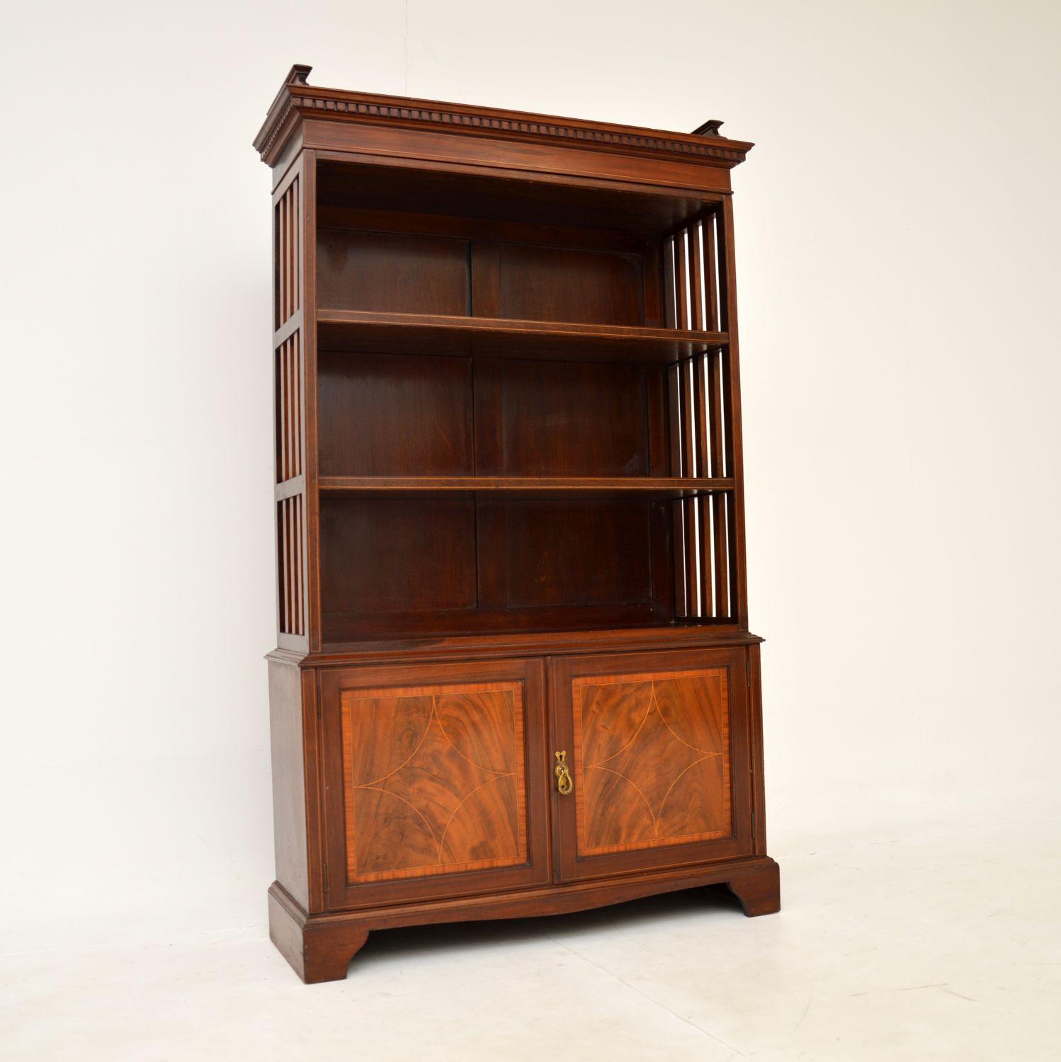 Antique Edwardian Inlaid Mahogany Bookcase (1 of 12) Antique Edwardian Inlaid Mahogany Bookcase (1 of 12)