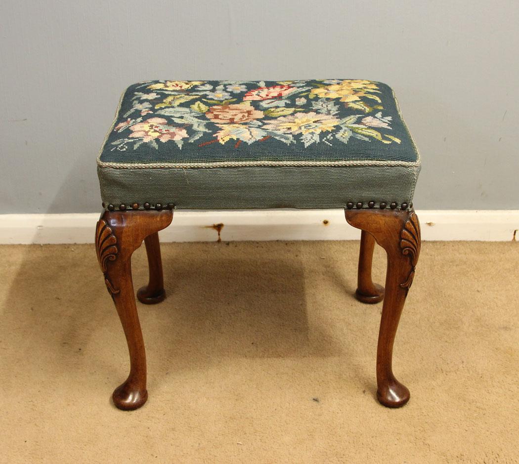 Antique Walnut Queen Anne Style Stool c.1920 (1 of 6) Antique Walnut Queen Anne Style Stool c.1920 (1 of 6)