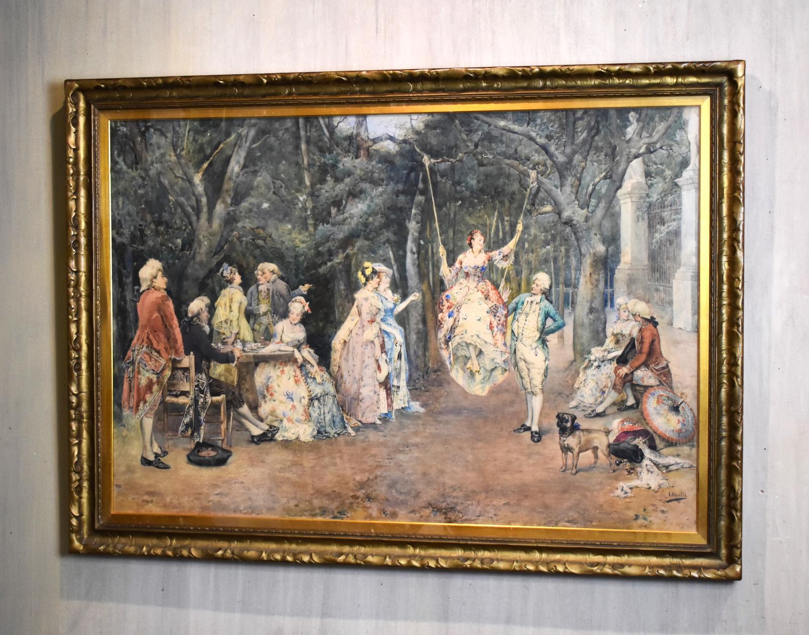 Large Watercolour by Arturo Orselli (1 of 6)