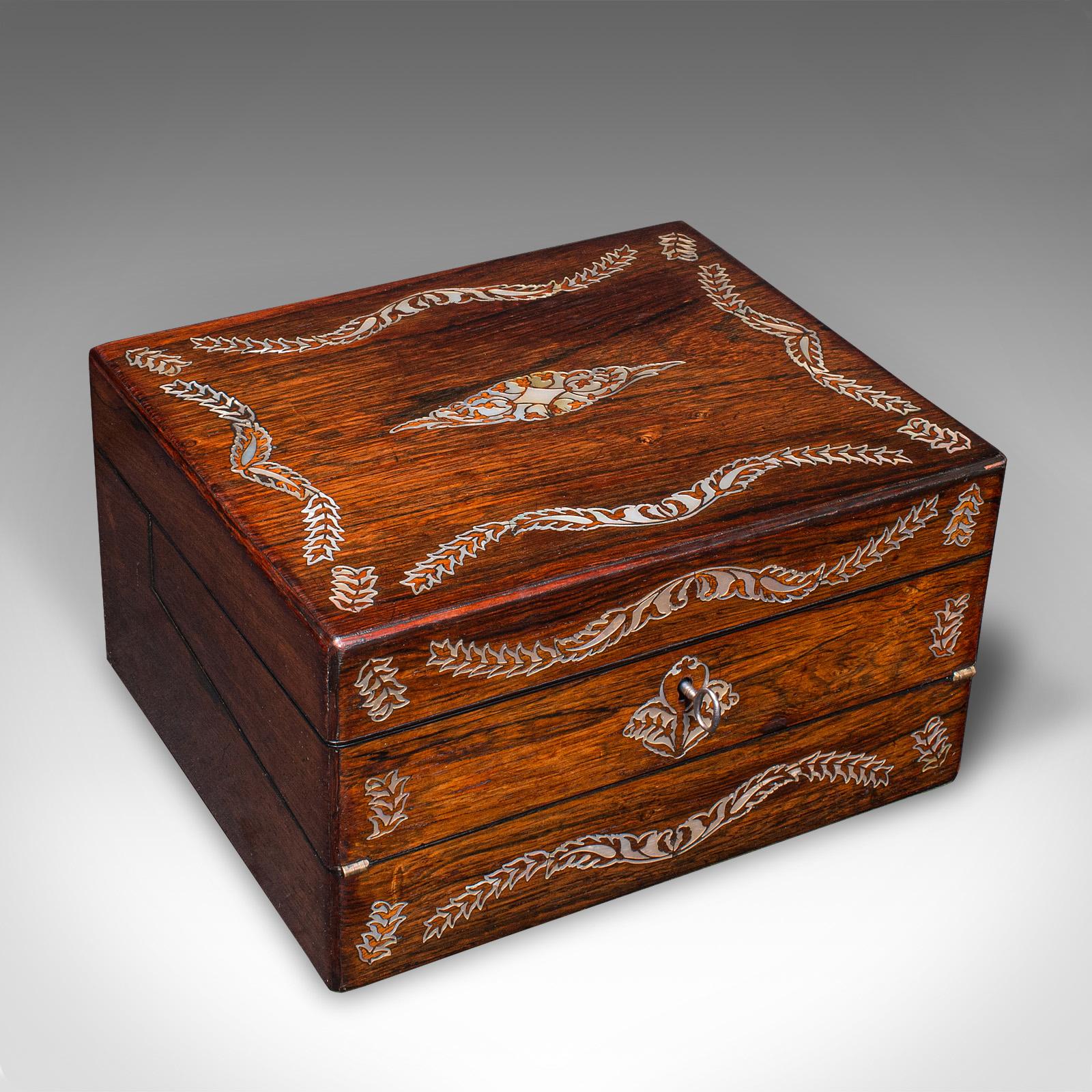 Antique Ladies Travelling Box, English, Sewing Case, Writing Slope - Victorian (1 of 12)