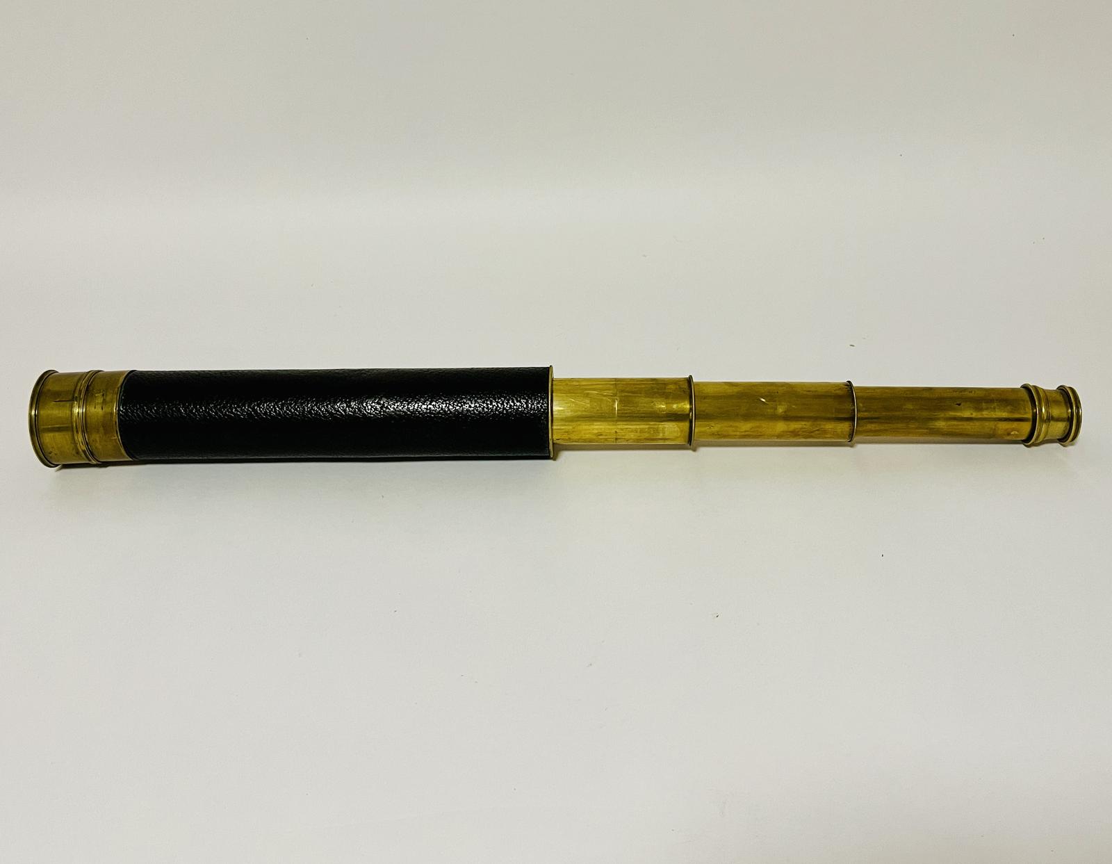 Antique Leather Clad Three Draw Brass Telescope (1 of 10) Antique Leather Clad Three Draw Brass Telescope (1 of 10)