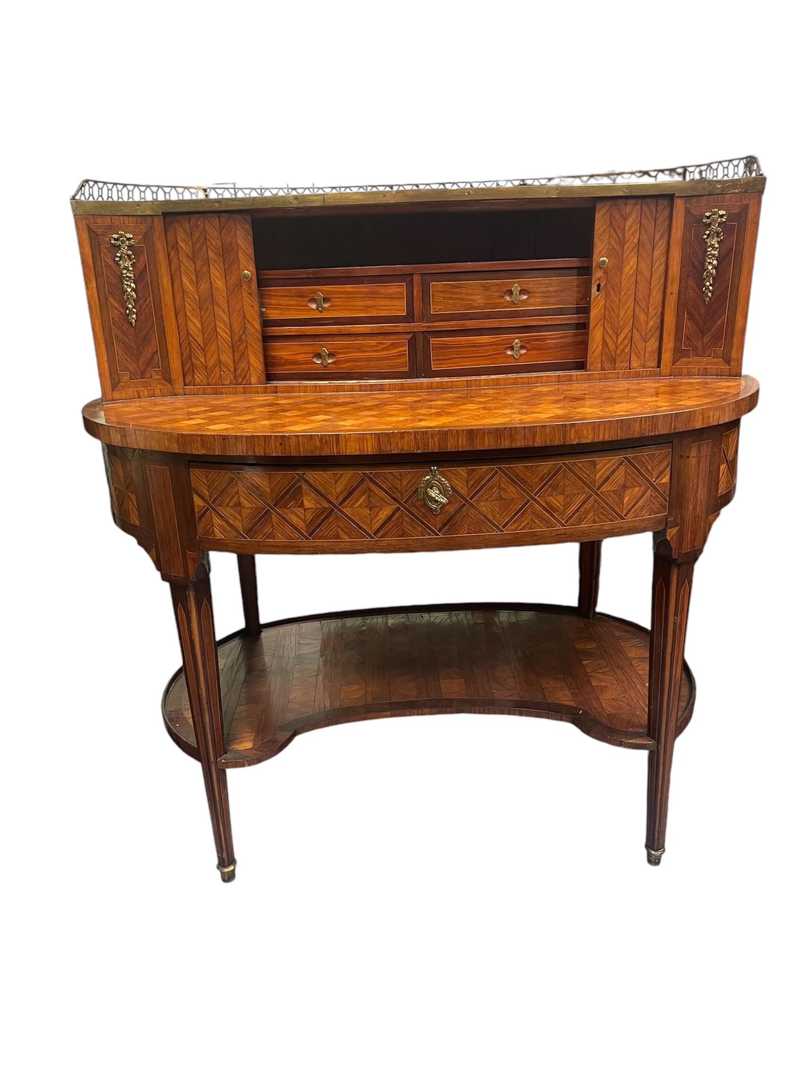 19th Century Parquetry Writing Cabinet Desk (1 of 24)