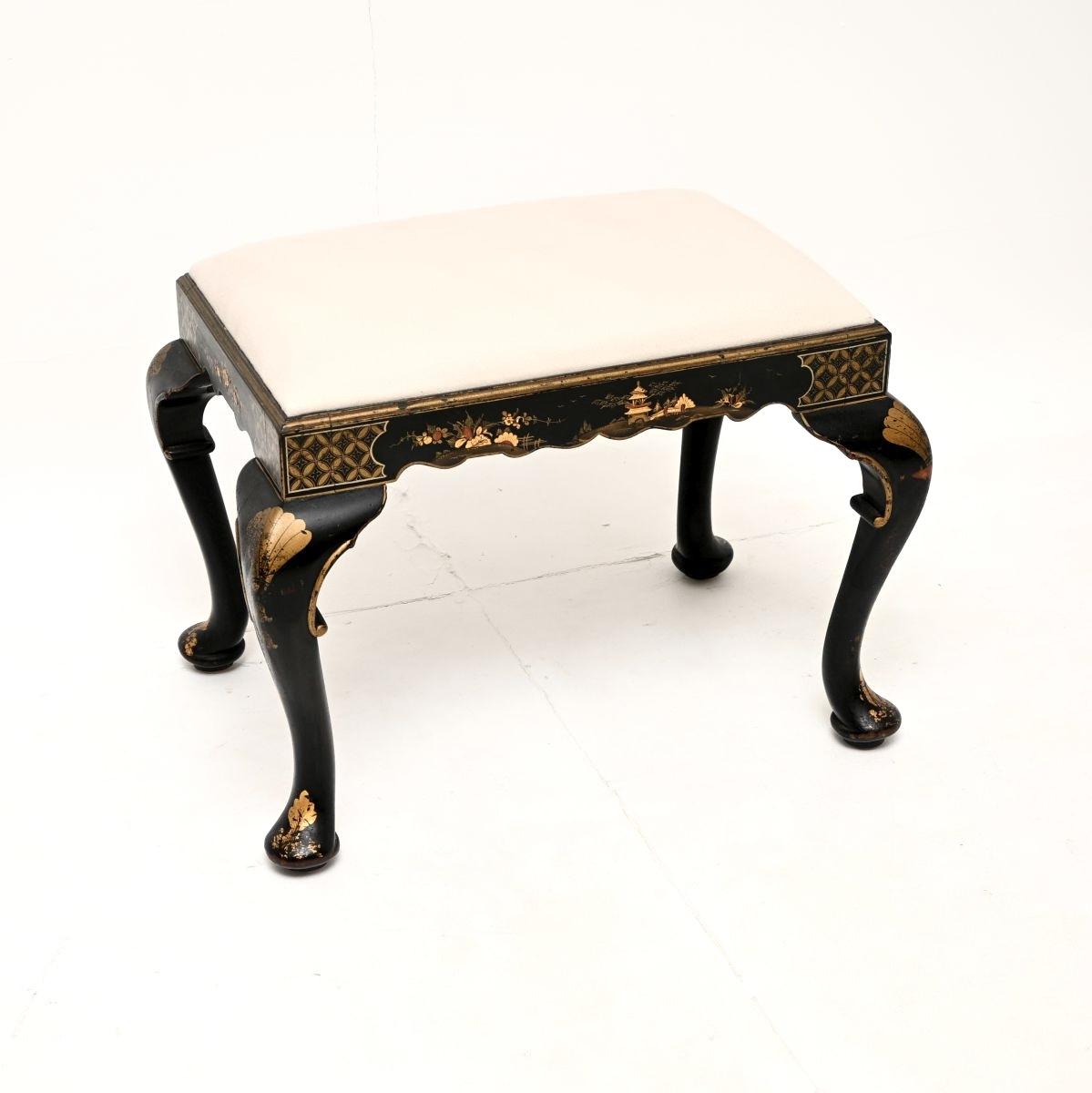 Antique Lacquered Chinoiserie Stool (1 of 10) Antique Lacquered Chinoiserie Stool (1 of 10)