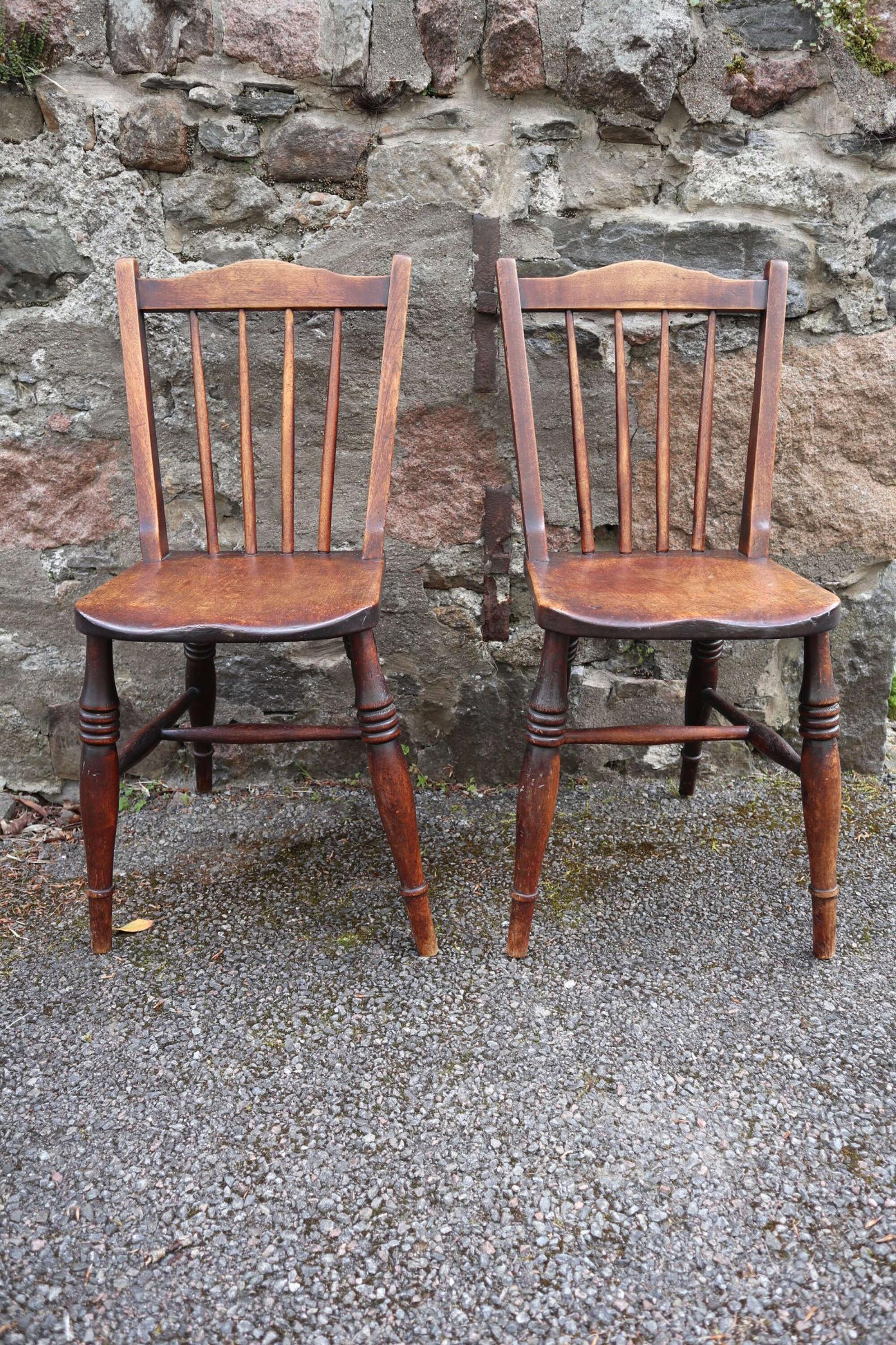 Victorian Scottish Vernacular Francis East & Co. Pair of Windsor Side Chairs c.1880-1895 (1 of 33) Victorian Scottish Vernacular Francis East & Co. Pair of Windsor Side Chairs c.1880-1895 (1 of 33)
