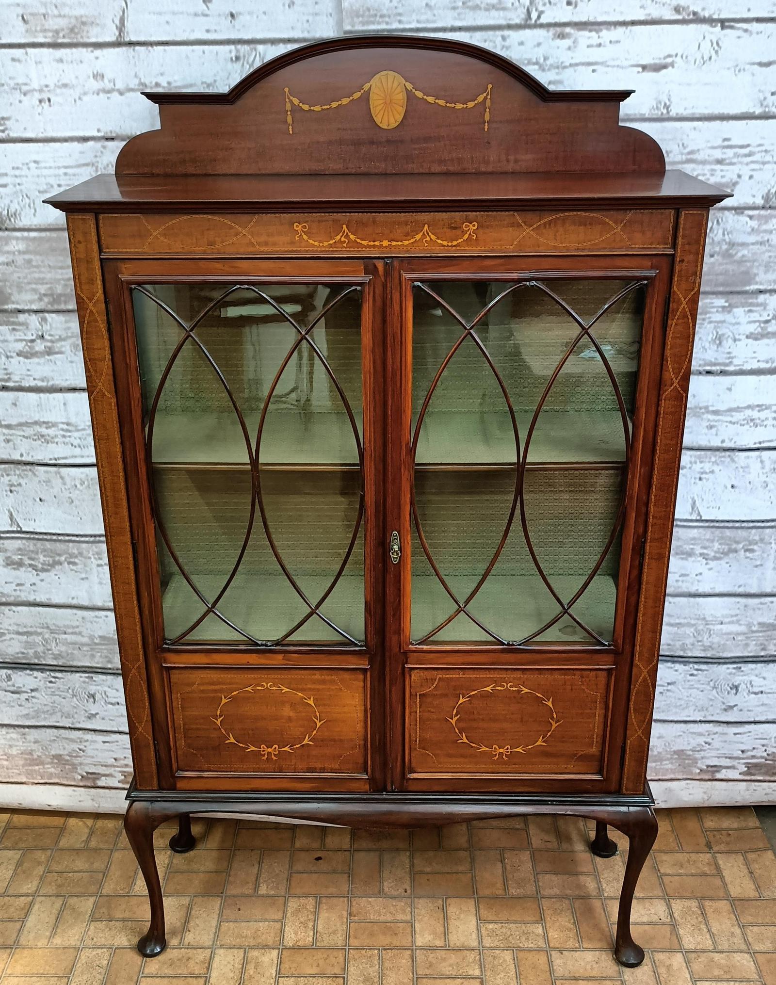 Edwardian Mahogany Display Cabinet on Stand (1 of 6)