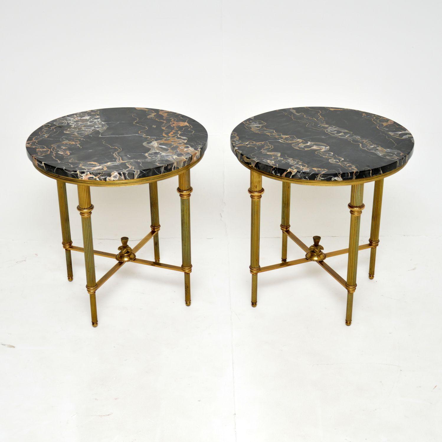Pair of French Brass & Marble Side Tables (1 of 11) Pair of French Brass & Marble Side Tables (1 of 11)