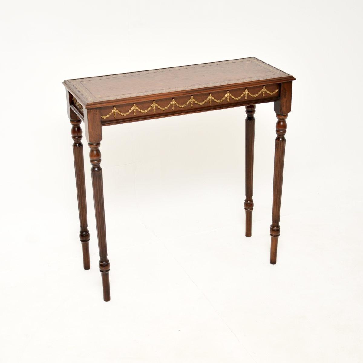 Mahogany Leather Top Console / Side Table (1 of 12) Mahogany Leather Top Console / Side Table (1 of 12)