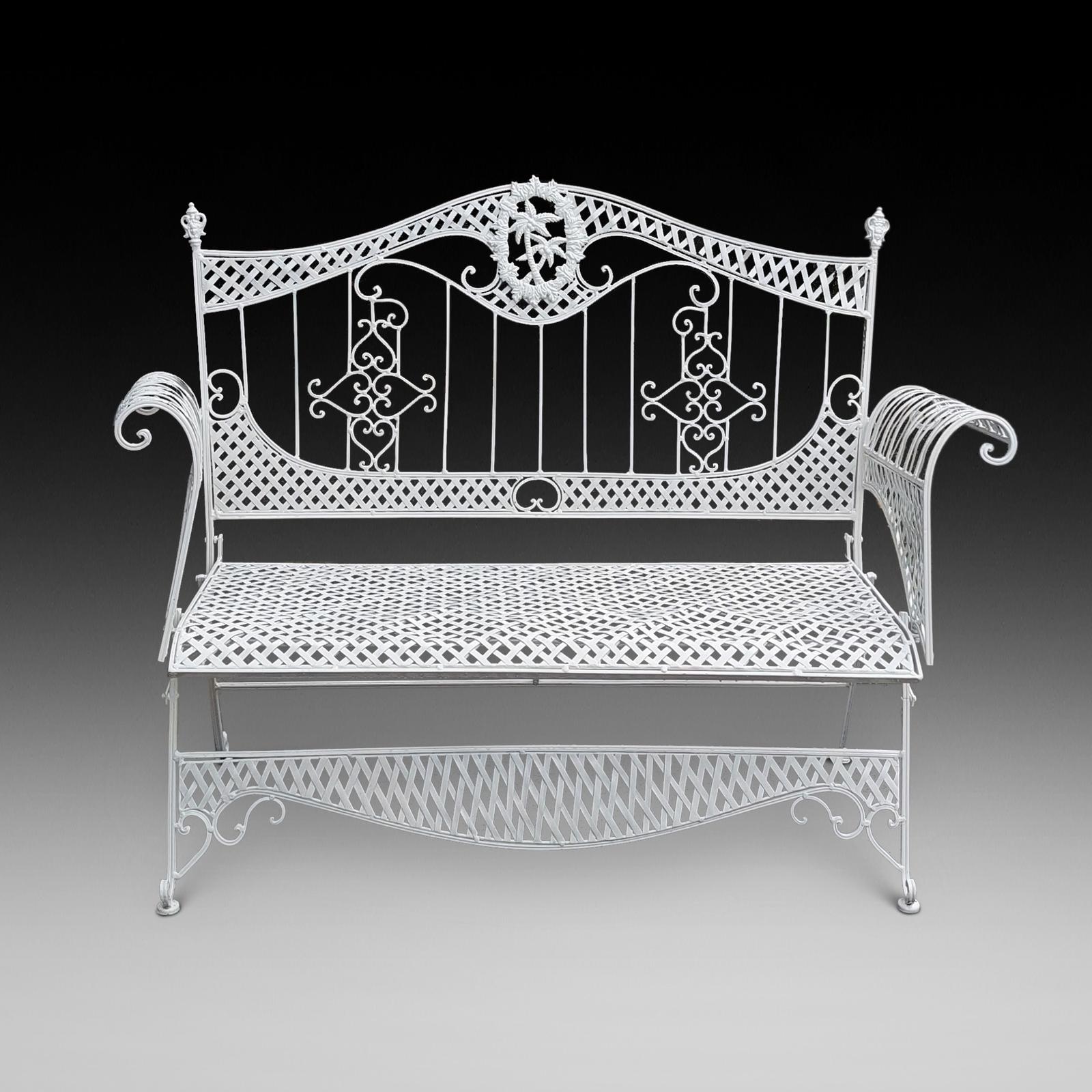19th Century White Painted Iron Conservatory Garden Bench (1 of 9)