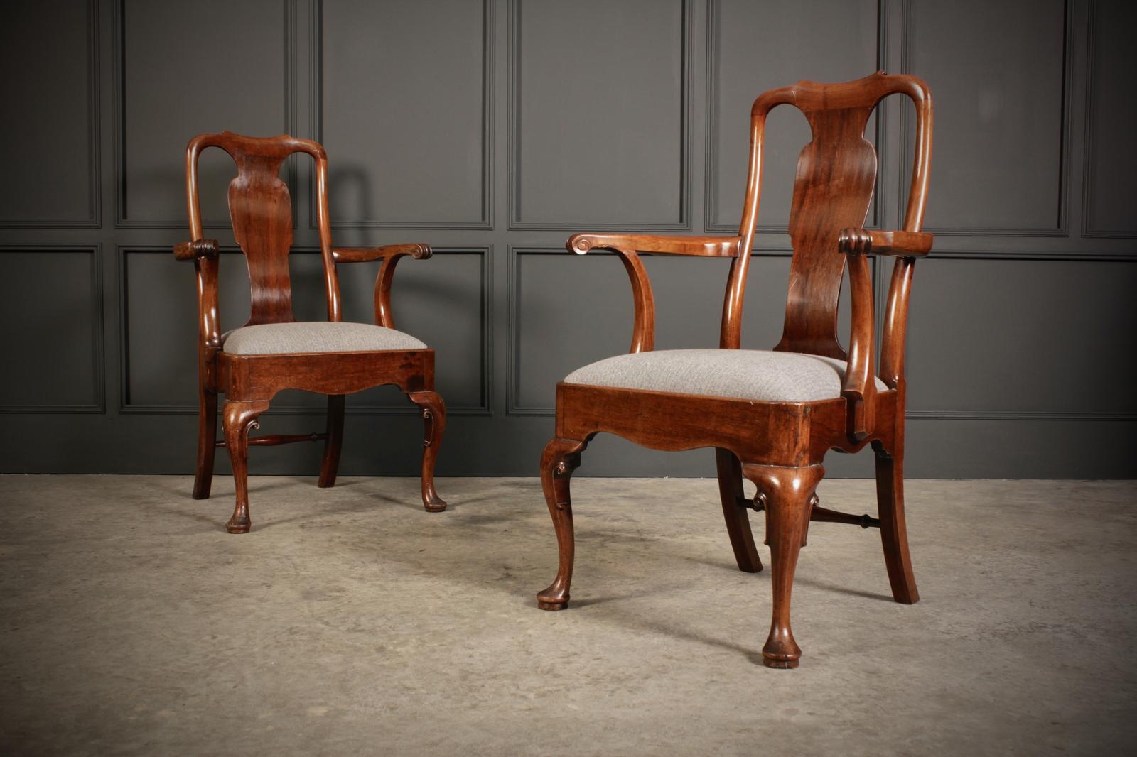 Pair Of Quality Mahogany Queen Anne Armchairs (1 of 15)
