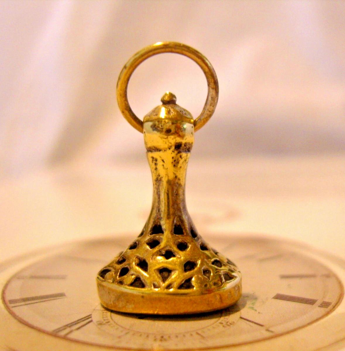 Pocket Watch Chain Fob Georgian Red Glass Intaglio Dove Antique 1820s (1 of 13)