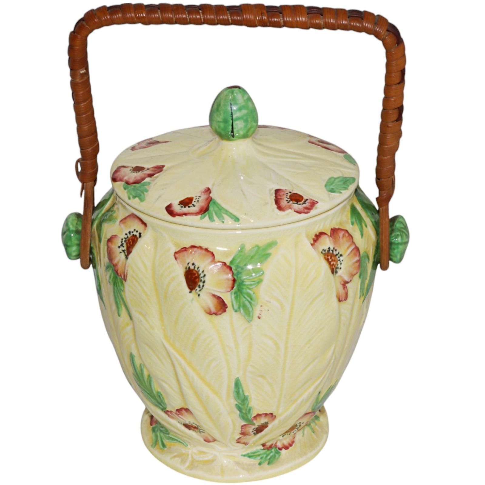 Burleigh Ware Pottery Biscuit Barrel (1 of 2)