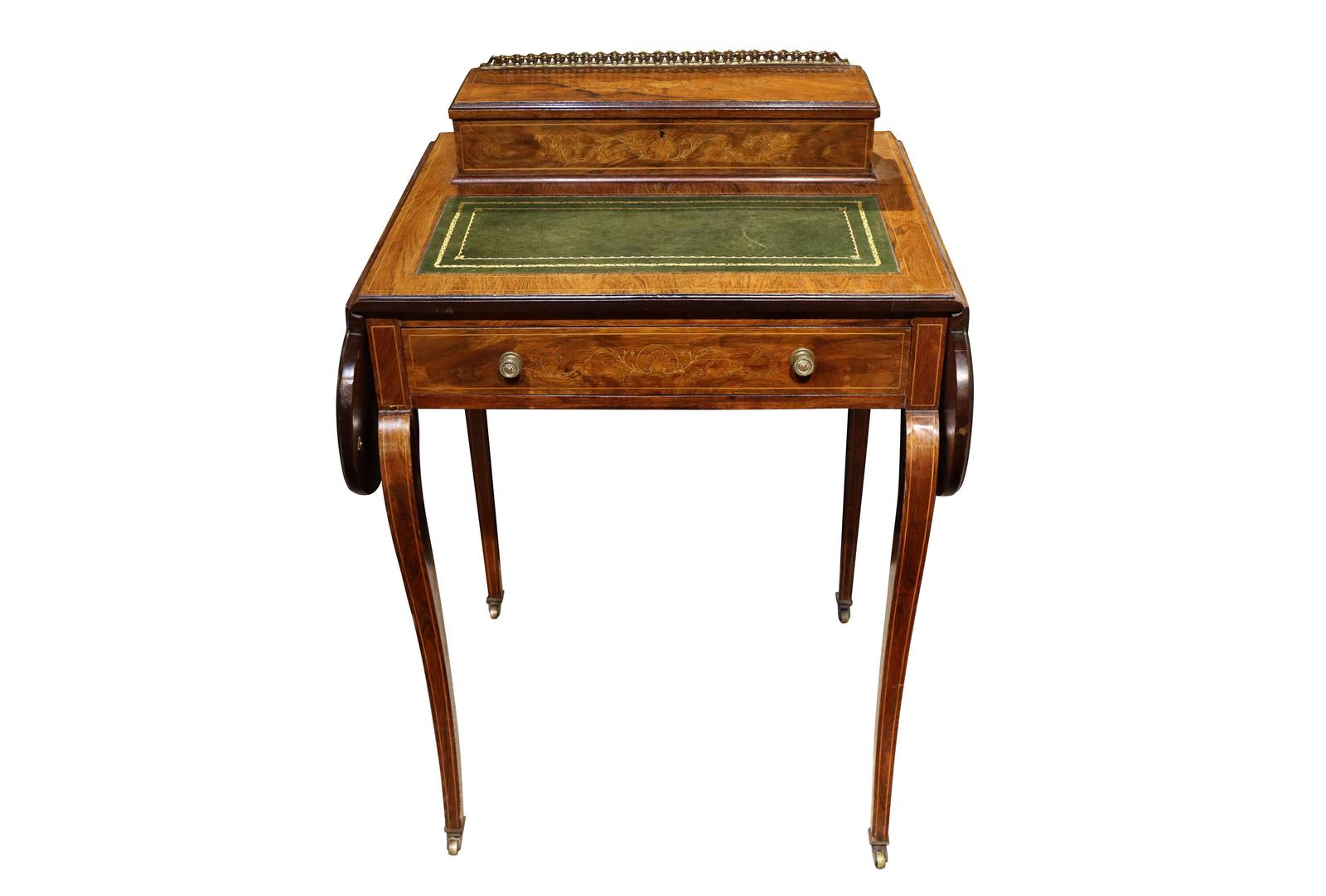 Edwardian Inlaid Rosewood Ladies Writing Table with Fitted Interior (1 of 9) Edwardian Inlaid Rosewood Ladies Writing Table with Fitted Interior (1 of 9)