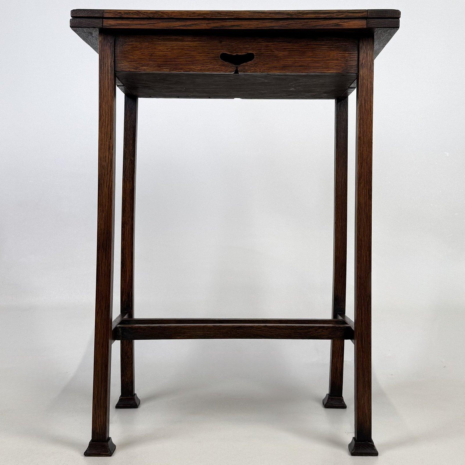 Antique Arts & Crafts Oak Card Table | Swivel Top & Green Baize | AF-6852 (1 of 11) Antique Arts & Crafts Oak Card Table | Swivel Top & Green Baize | AF-6852 (1 of 11)