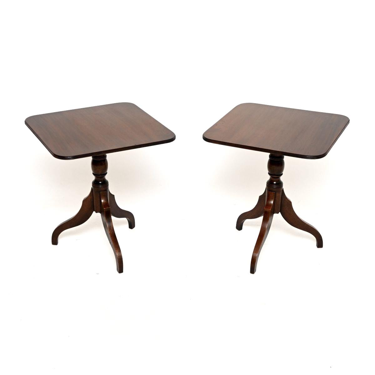 Pair of Antique Mahogany Tripod Side Tables (1 of 6) Pair of Antique Mahogany Tripod Side Tables (1 of 6)