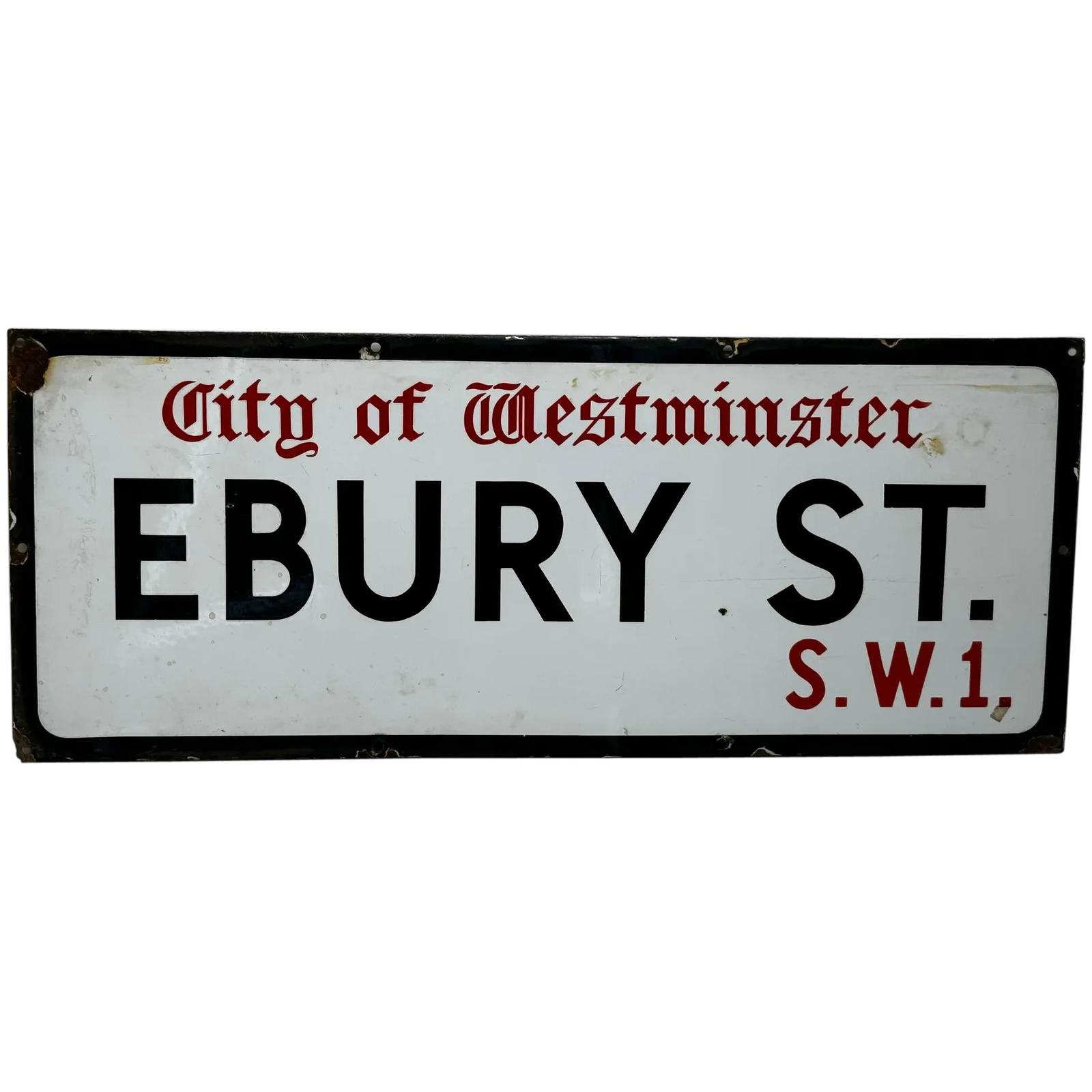 Enamel London Road Sign City of Westminster Ebury Street Belgravia SW1 (1 of 31) Enamel London Road Sign City of Westminster Ebury Street Belgravia SW1 (1 of 31)